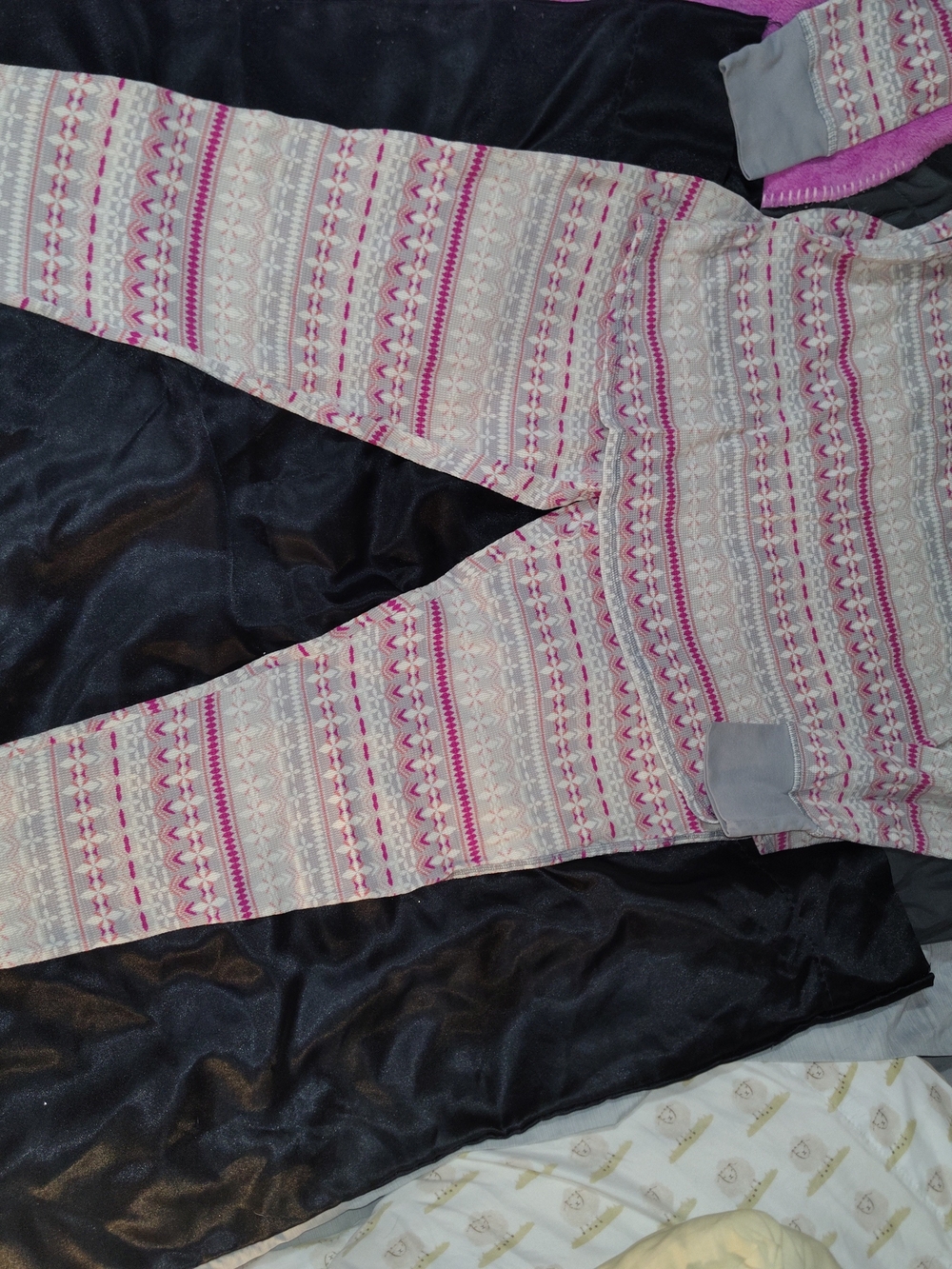 Victoria's Secret Pink and Gray Patterned Pajama Set